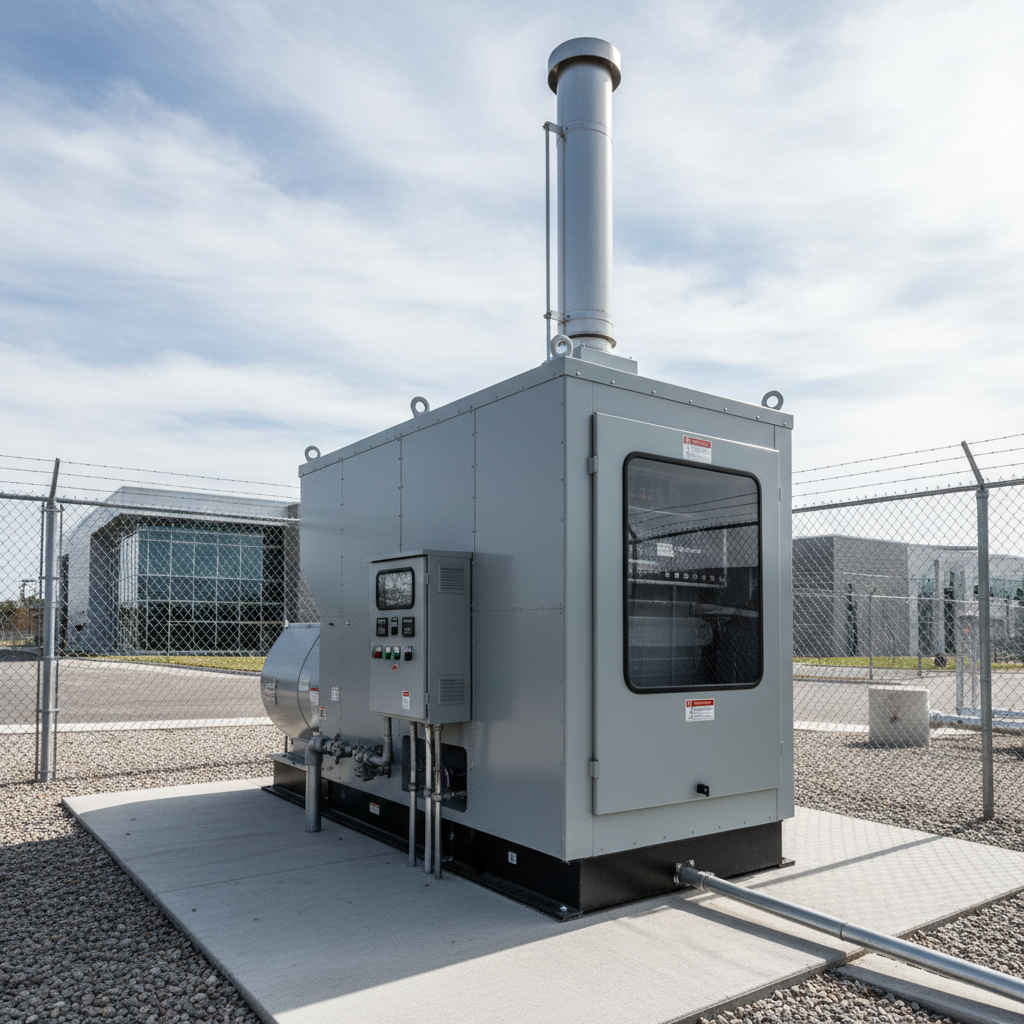 Industrial standby generator serving a data center